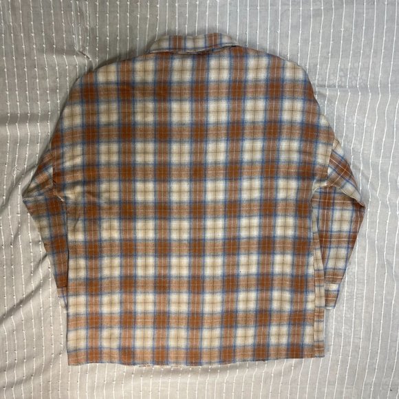 Blue- Orange & Tan Plaid Shirt - Picture 6 of 6